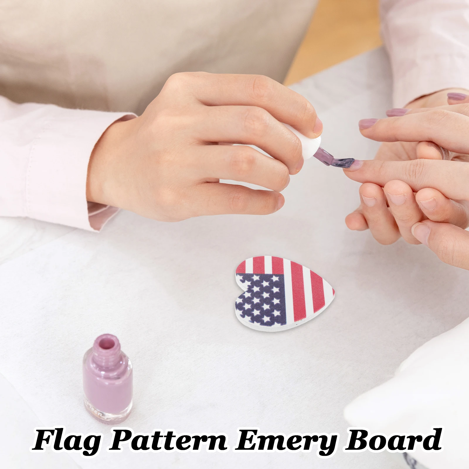 

Heart Nail File American Flag Pattern Sponge Double Sided Manicure Buffer Tool Precise Shaping Polishing Kit Fingernails