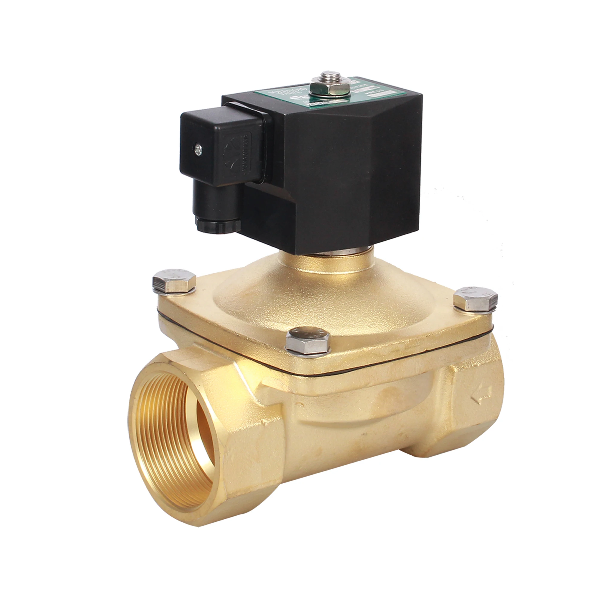 DC 12V 2 way normal temperature low pressure brass solenoid valve for fluid control system of water or oil