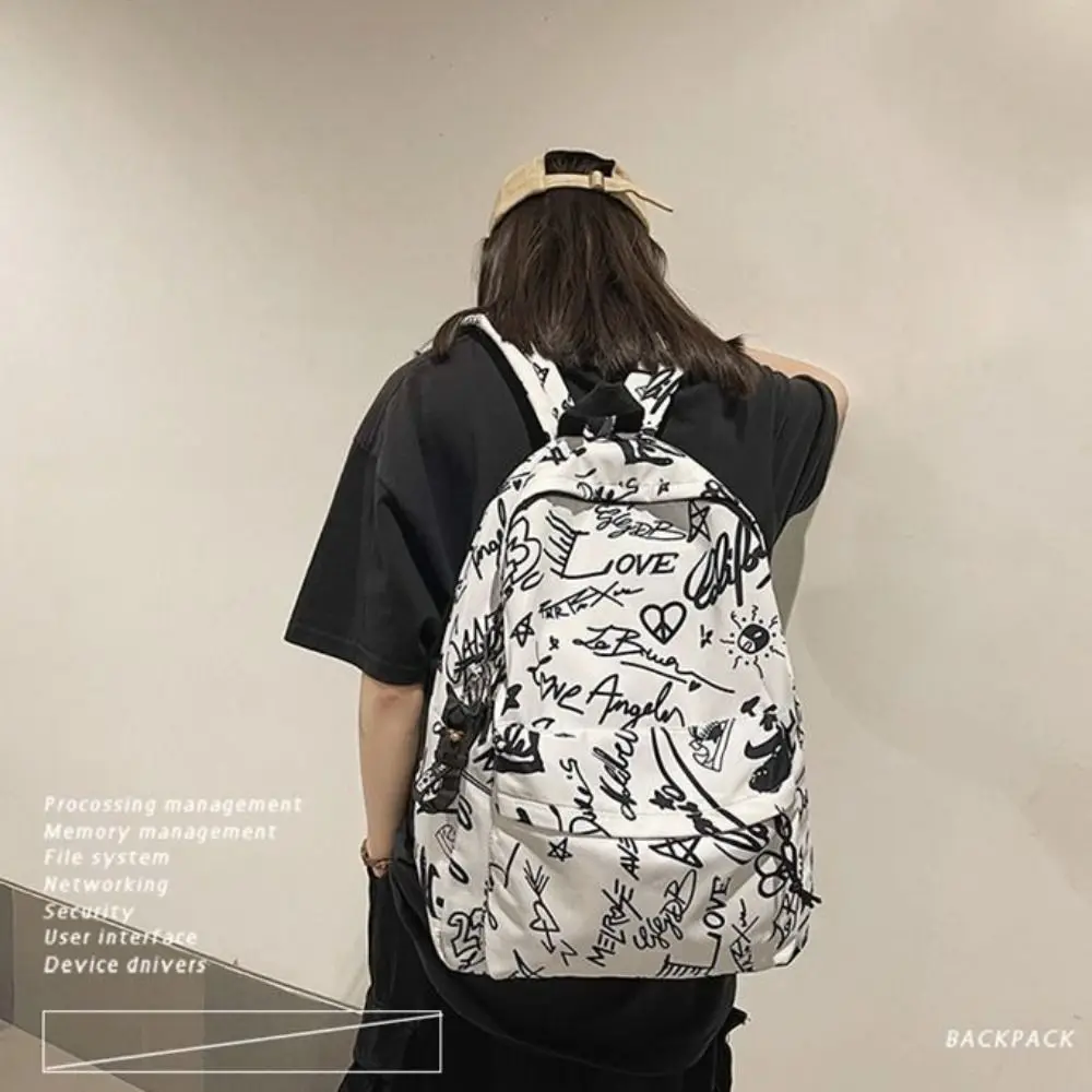 Новый модный рюкзак большой емкости с граффити, ультралегкие сумки для книг, сумка через плечо в корейском стиле