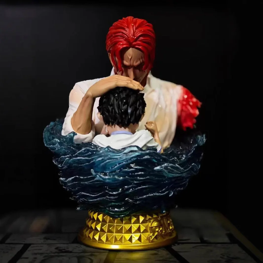 13 سنتيمتر قطعة واحدة شانكس وضع قبعة القش على لوفي رئيس أنيمي التمثال نموذج لجسم تمثال جمع سطح المكتب زينة زخرفية لعبة هدية