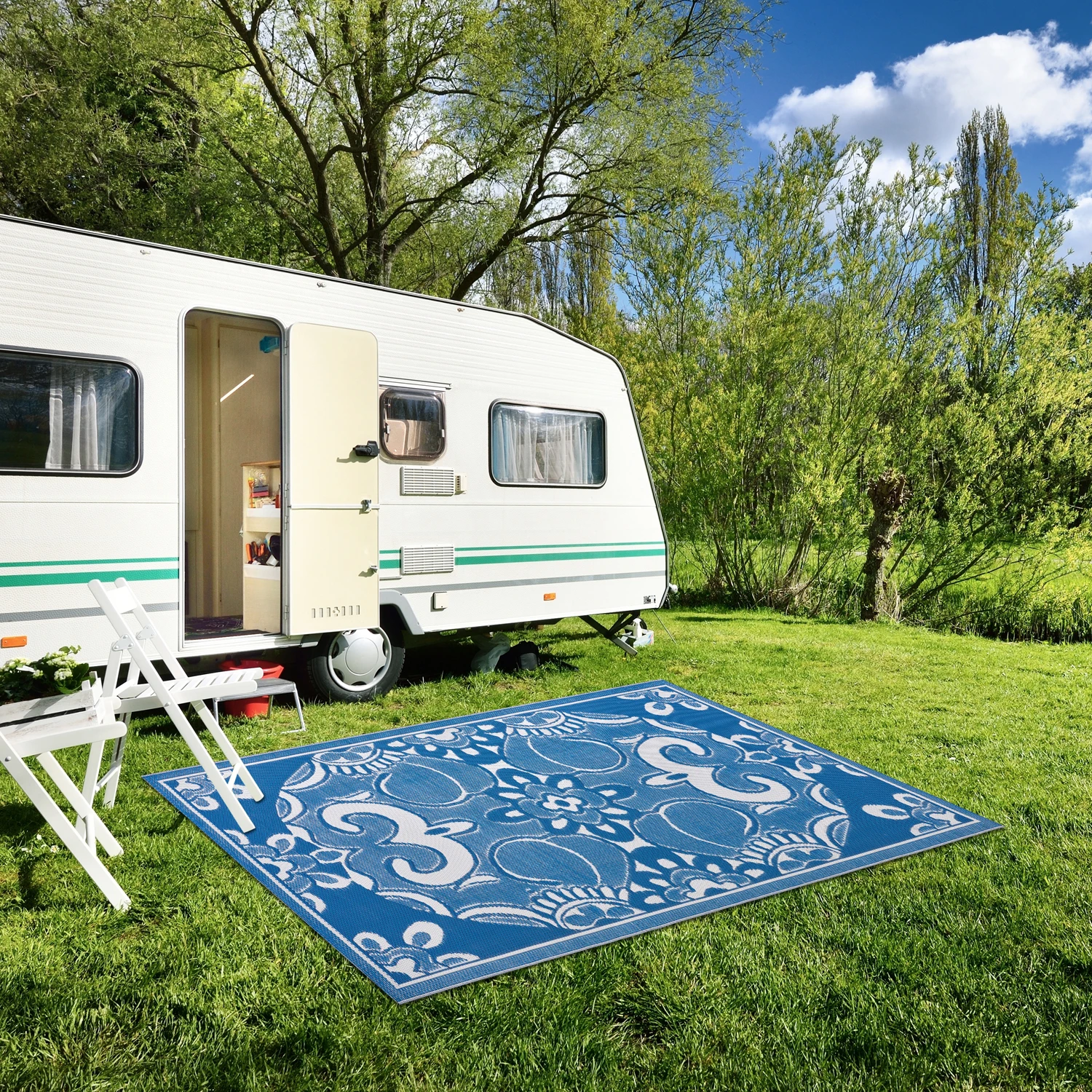 Reversible Foldable Camping Outdoor Rugs Waterproof Polypropylene Outdoor Rv Patio Mat For Rugs And Carpet