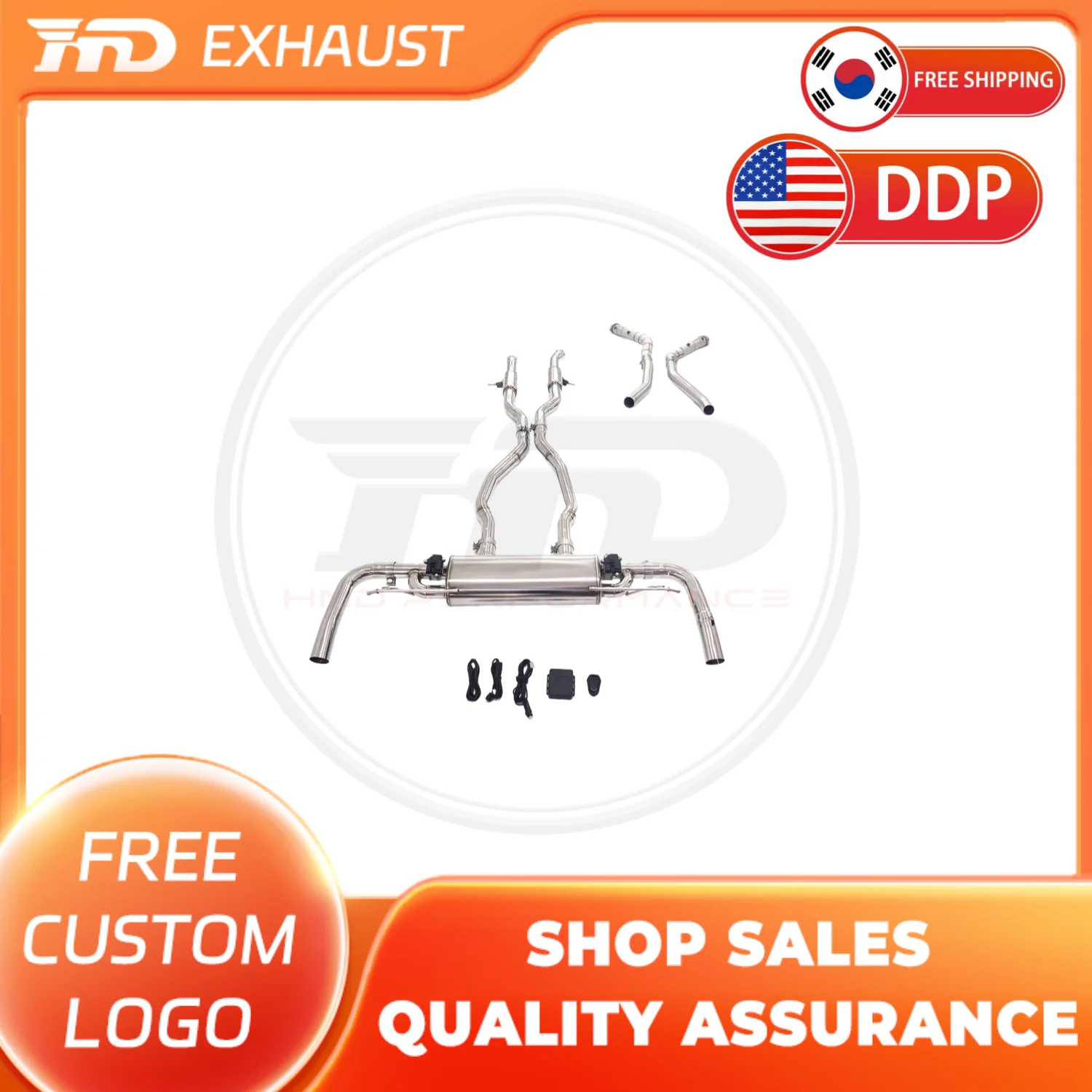 

HMD Hot sale Stainless Steel Exhaust System Catback Exhaust for Mercedes Benz GLS63 X166 5.5T Muffler Electronic Valve Downpipe