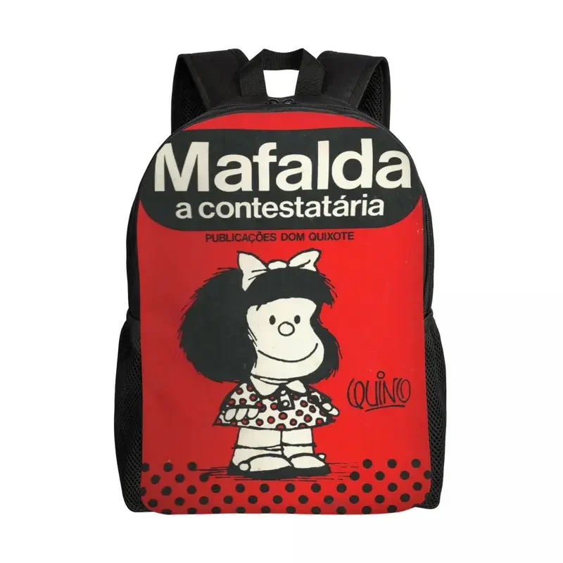 Mafalda A Contestataria mochilas para hombres y mujeres, bolsa de libros para estudiantes de colegio universitario, se adapta A computadora portátil de 15 pulgadas, bolsas de Manga cómica Quino