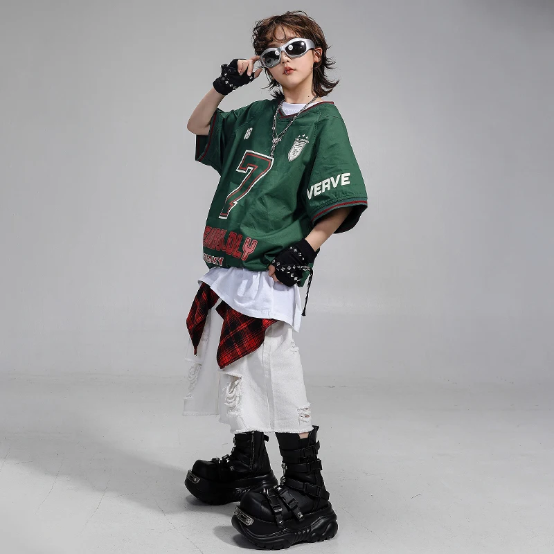 Maglietta Hip Hop per ragazze Streetwear Pantaloncini da ballo Ragazzi Pullover K-pop Set di vestiti jazz per bambini Abiti da ballo di strada per bambini