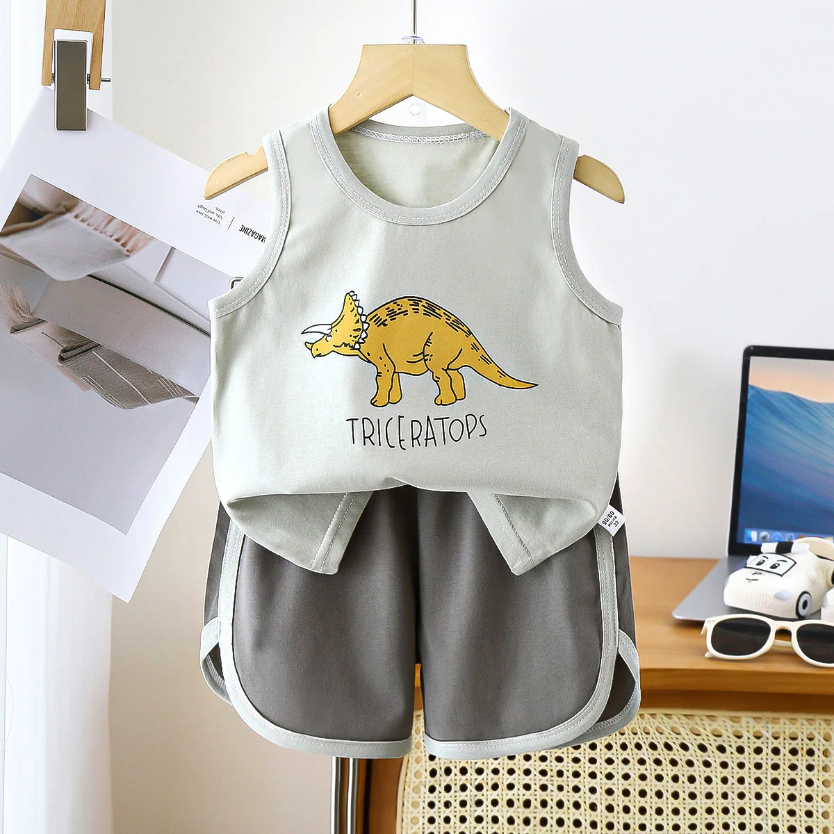 Children\'s Vest Set Pure Cotton Summer New Baby Sleeveless Clothes Boys Shorts Girls Clothing Children\'s Clothing