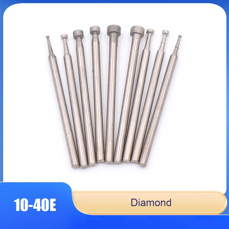 

Diamond Finishing Grinding Heads E-Pin Pressed 1mm-4mm For Use With Power Tools To Skin, Grind, And polish Jade 1/2/5/10pcs