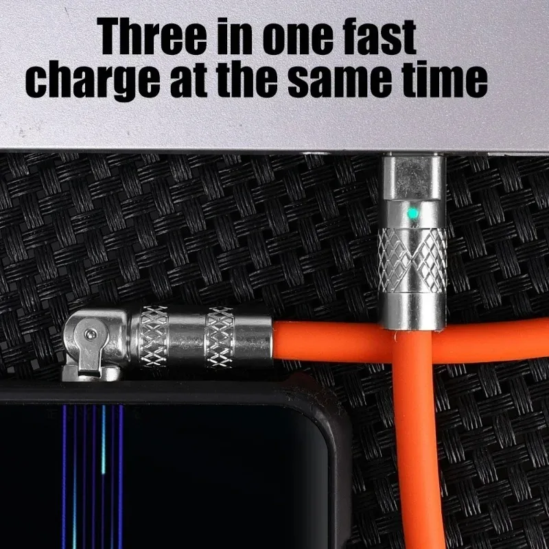 120W 6A 180° Rotating Super Fast Charge Cable Dual USB C to Type-C Charger Liquid Silicone Cable For IPhone 16 15 Pro Max Huawei image 4