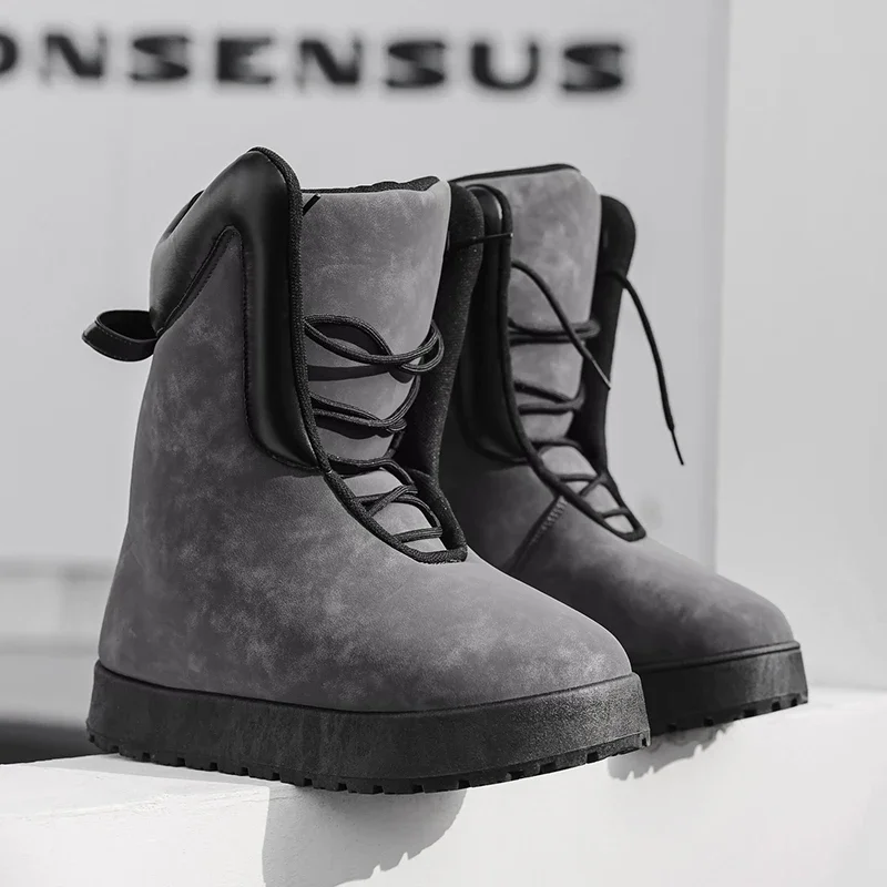 

Новые осенне-зимние мужские высокие зимние ботинки, уличные утепленные морозостойкие теплые мягкие нескользящие праздничные подарки, мужские длинные ботинки
