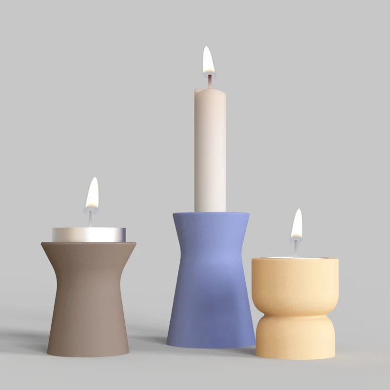 

Concrete Cement Mold for Candle Holder Clay Plaster Mold Concrete Candle Holder Molds Creative Tealight Holder silicone mold