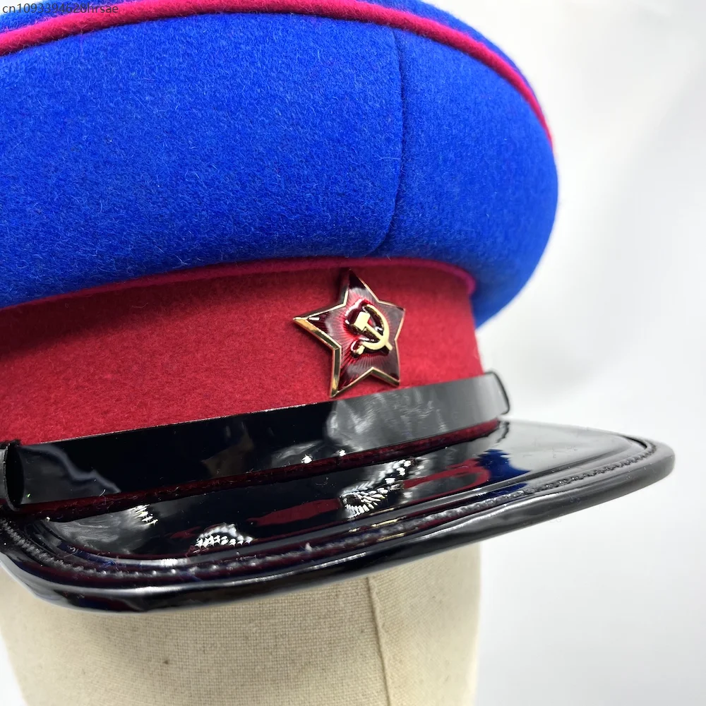 Chapeau de cométage politique soviétique NKVD, chapeau à grandes avant-toit amélioré, uniforme du ministère soviétique des affaires internes, chapeaux militaires