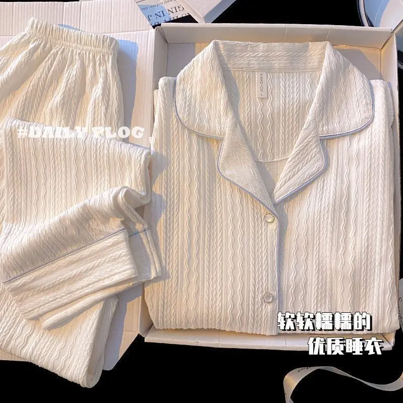 2025 Pajamas for Women Cotton Long-sleeved Pijamas Women Fashion New Cute High-end Sweet Girl Loungewear Sleepwear Women