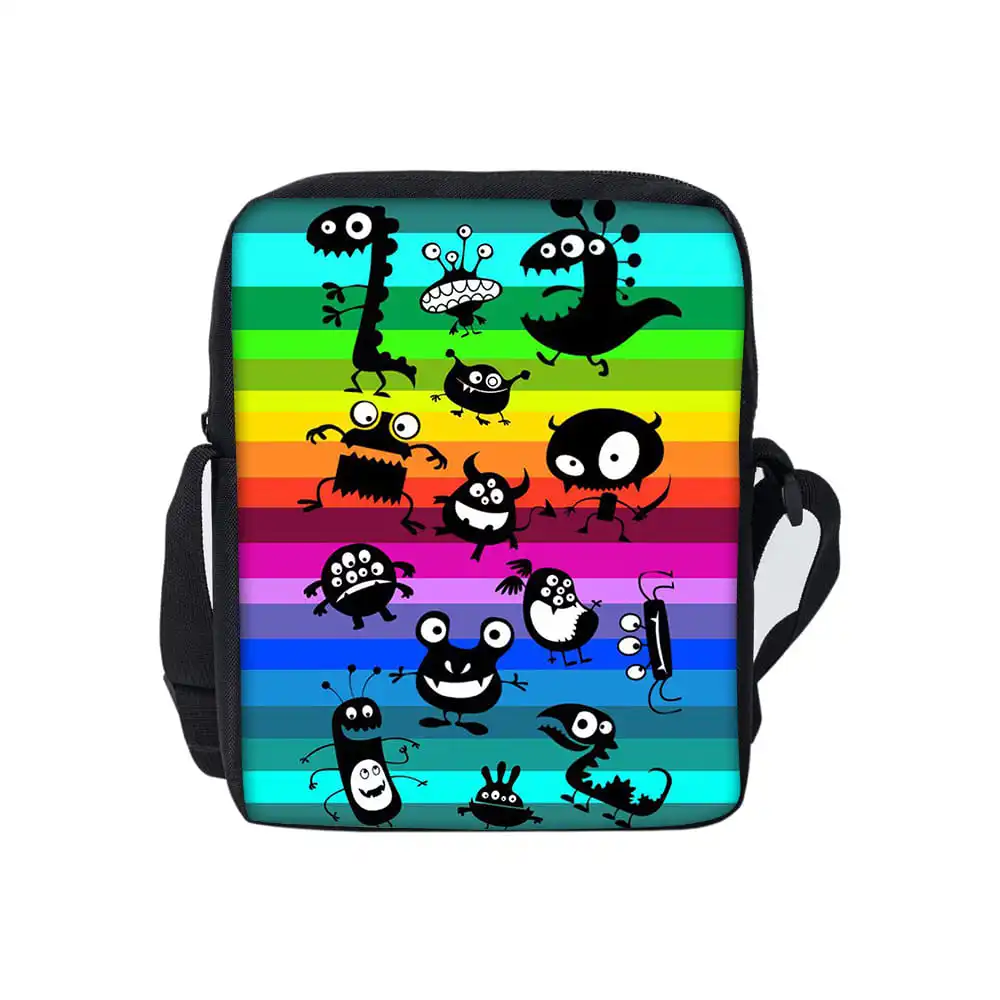Bug Pattern Single Sided Messenger Bag for Boy/Girls Children Best Gifts 2D Cartoon Casual Crossbody Bag