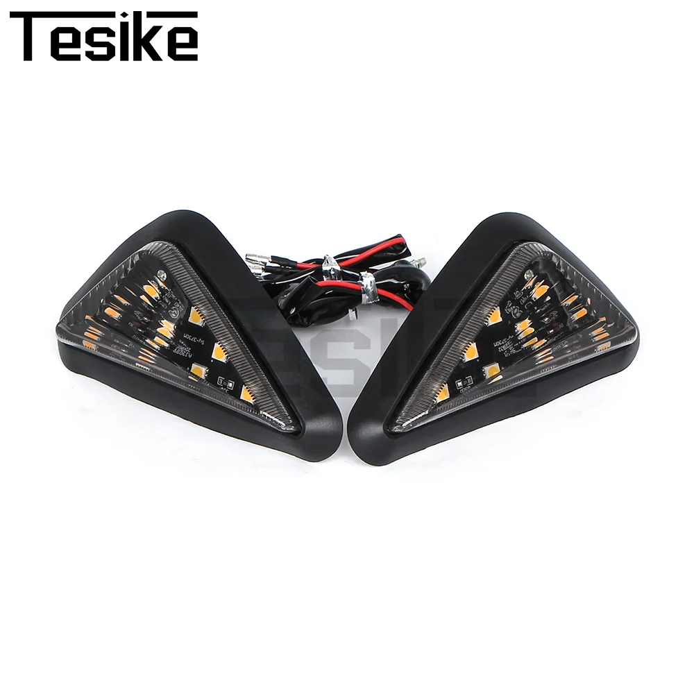 Светодиодные указатели поворота для мотоцикла, треугольные светодиодные указатели поворота заподлицо для ZX6R 1998-2006 ZX7R 1996-2003 ZX9R 1998-2003