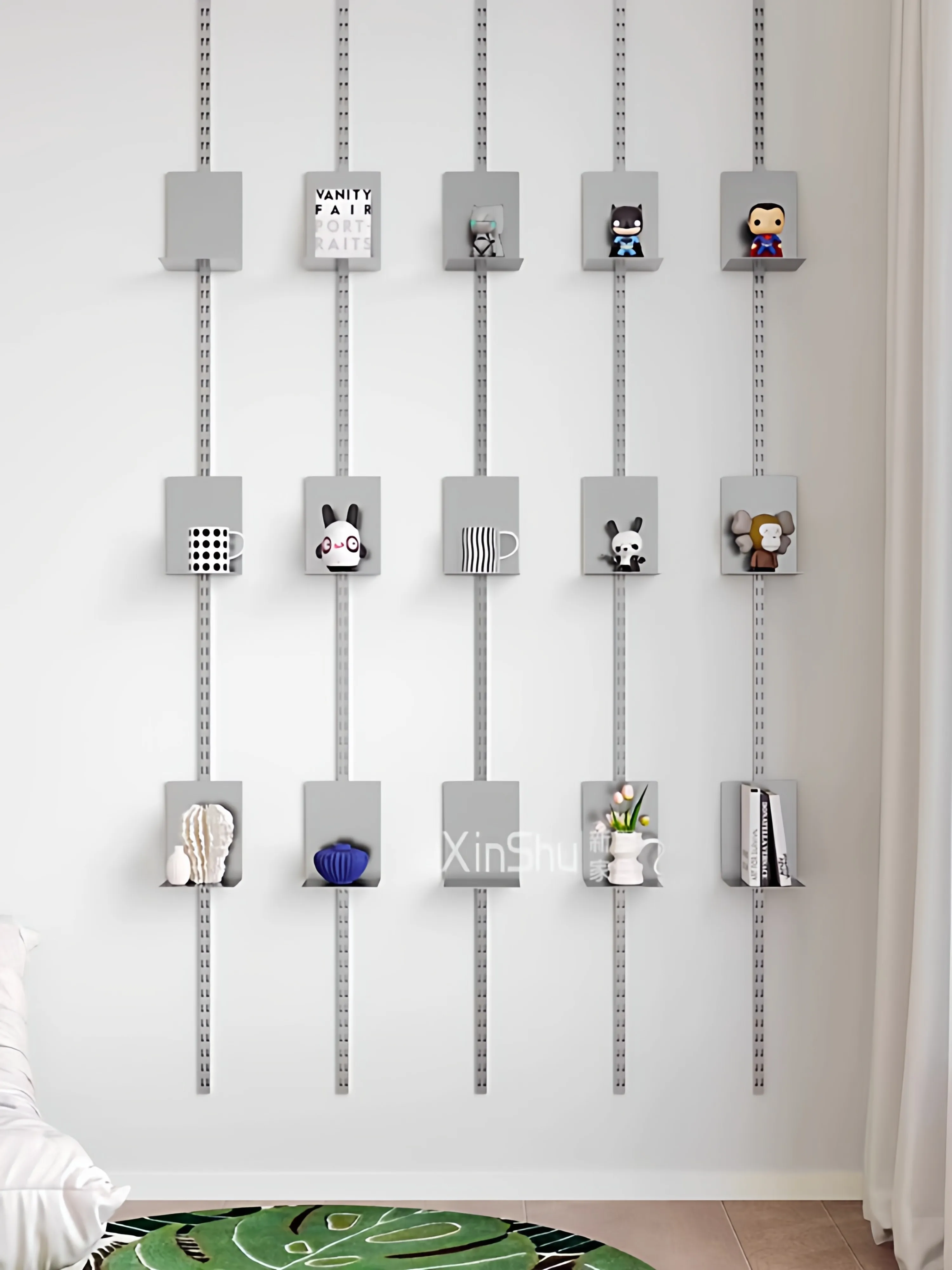 

Современные стеллажи для хранения, регулируемые разделительные полки для гостиной, креативные настенные полки из нержавеющей стали