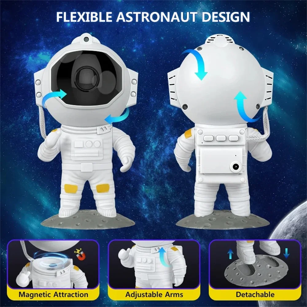 Star Projector Galaxy Night Light Astronaut Space Projector Starry Nebula Ceiling LED Lamp with Timer and Remote Kids Room Decor