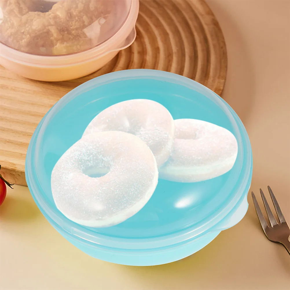 

2pcs Clear Donut Holder Bread Storage Container Airtight Lid Lightweight Reusable Doughnut Box For Kitchen Coffee Shop Bakery