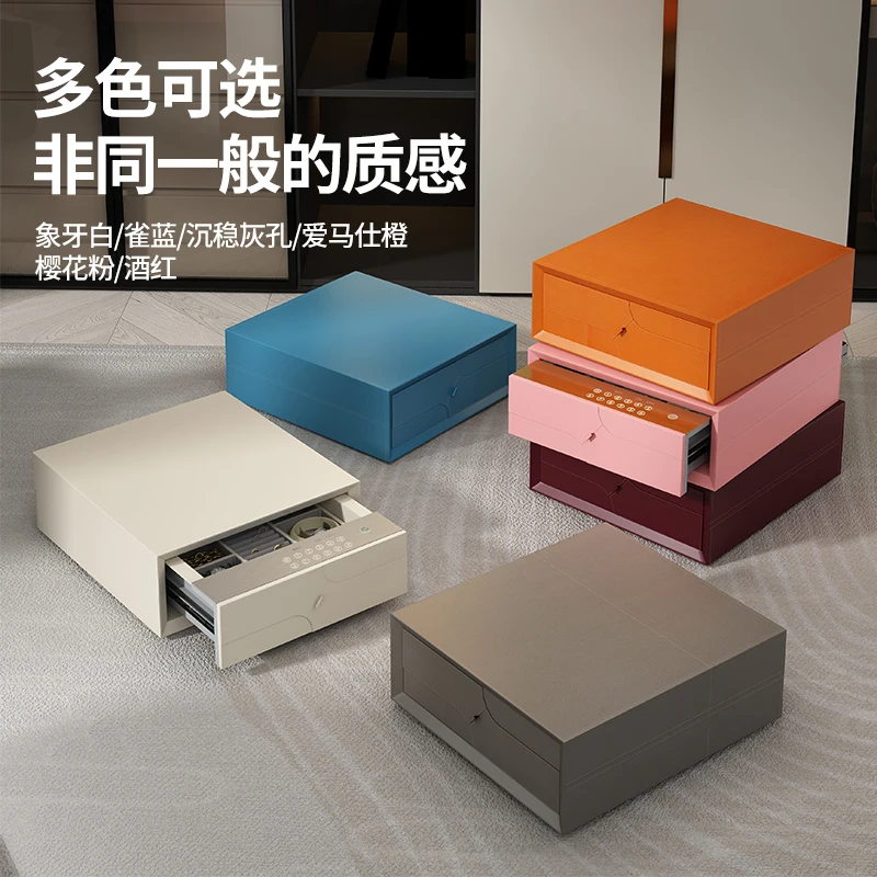 

Household Small Fingerprint Password Safe Invisible Wall Leather Drawer Safe Jewelry Safe