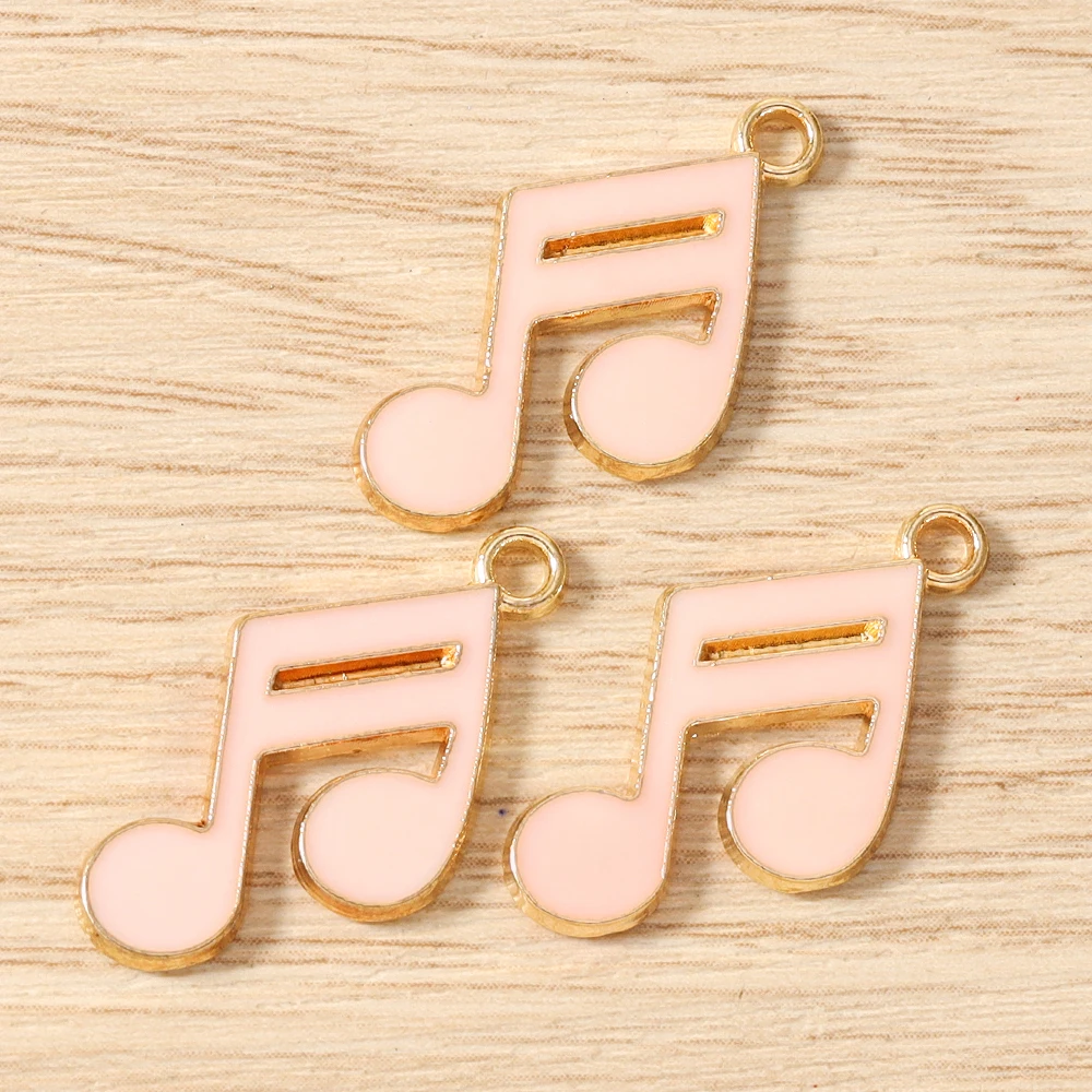Tusember 20 Stück Bunte 15*21mm Kawaii Emaille Niedliche Musiknoten-Anhänger für Handgemachte Ohrringe, Halsketten, Schmuckherstellung, DIY-Zubehör – Detail 3
