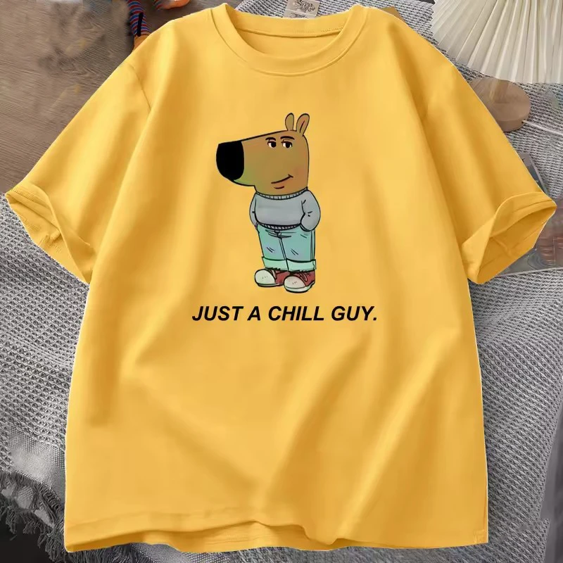 Just A Chill Guy T-shirts Men Women Funny Meme Graphic T Shirts Cotton Casual Short Sleeve Tshirt Mens Clothes Designer Tshirts