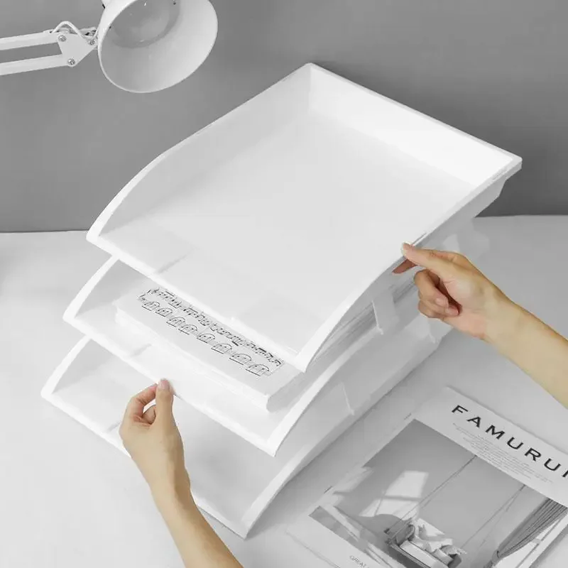 Big File Organizer Tray Desk Accessorie Magazine Holder File Office Organizer Plastic Storage Book Shelf new