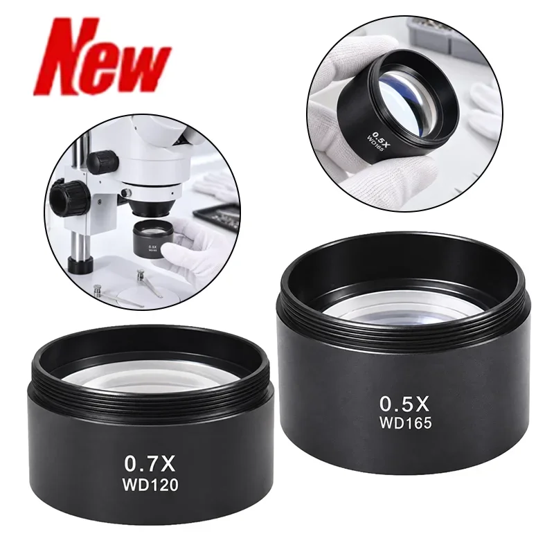 0.5X 0.7X Trinocular Microscope Auxiliary Lens 48mm 47mm Thread High-Transmittance Optical Glass Stereo Microscope