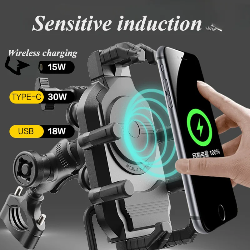 𝟐𝟎𝟐𝟒 𝐔𝐩𝐠𝐫𝐚𝐝𝐞𝐝 Motorcycle Locomotive Mobile Phone Holder Shock Absorption Anti Theft Cycling Navigation Fixed Bracket