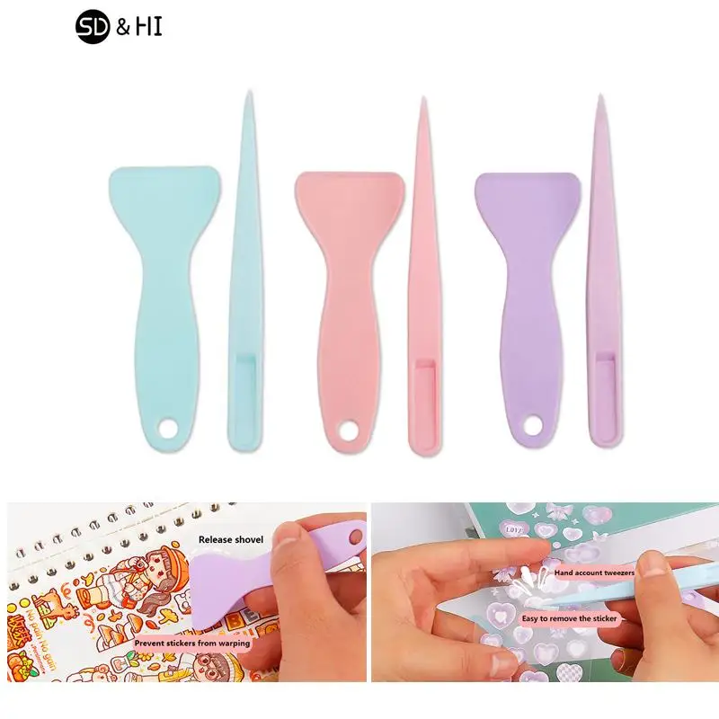 Scrapbook Sticker Hand Account Tools Plastic Tweezers Scraper Multi-tool Stationery DIY Junk Journal Album School Supplies