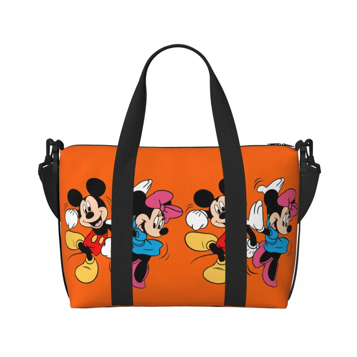 Custom Large Mickey Mouse Minnie Tote Bag for Women Cartoon Shoulder Shopping Beach Gym Travel Bag