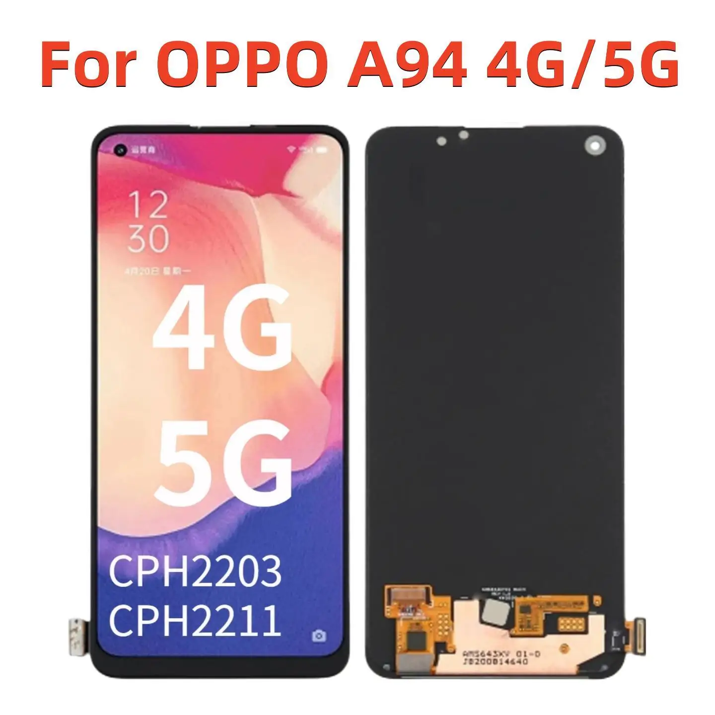 

6.43" Original AMOLED For OPPO A94 4G 5G CPH2203 CPH2211 LCD Display With Frame Touch Screen Replacement Digitizer Assembly