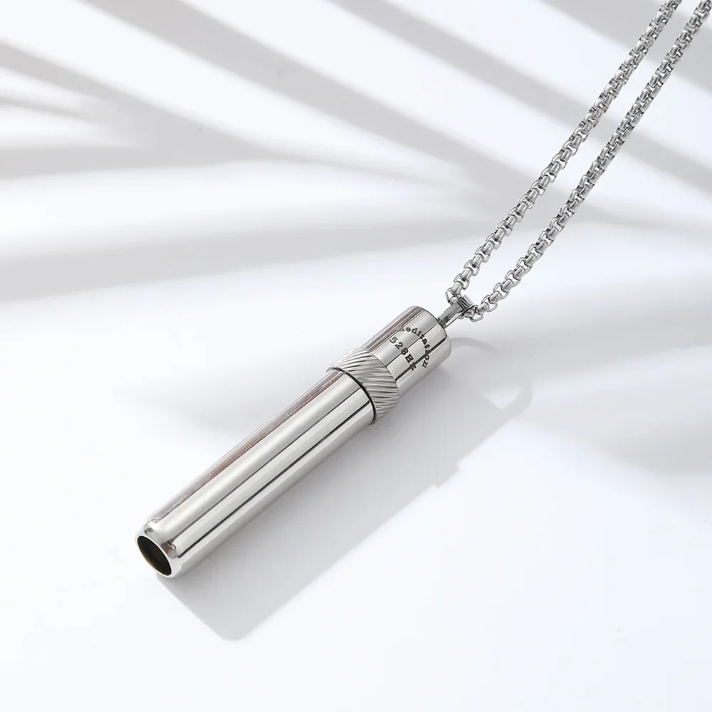 528Hz Frequency Whistle Love Frequency Pendants Rotation Stress Relief Meditation Breathing Anxiety Stainless Steel Necklace