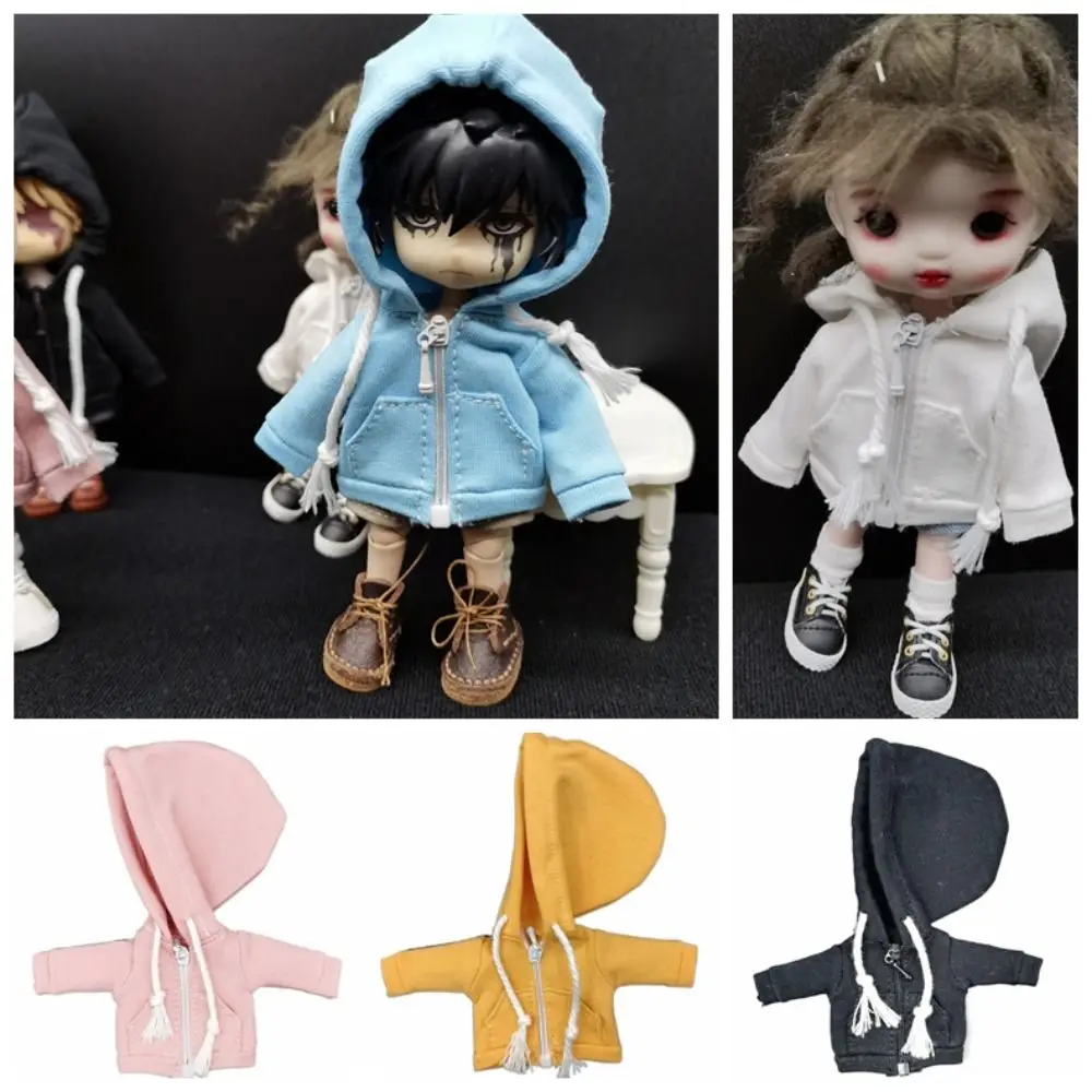 

Girls Toy Casual Wear Ob11 Baby Coat Zipper Jacket Handmade Obitsu11 Hoodie Play House Decoration Doll Clothes 1/12 Bjd