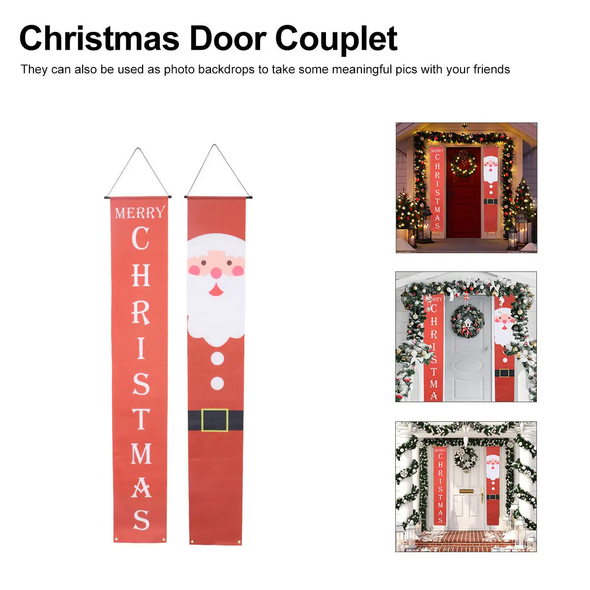 

Рождественские дверные баннеры-куплеты, красные подвесные украшения для дверей, праздничный декор для вечеринок, праздничные украшения, товары для праздников