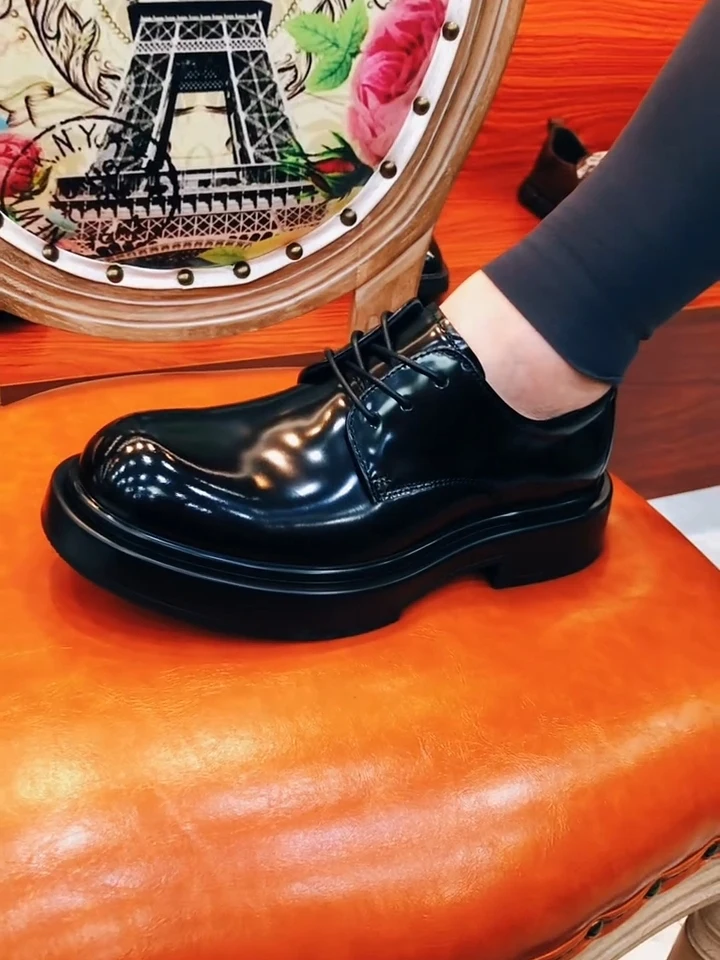 

New Men's Pure Leather Comfortable Casual Shoes Fashionable Trendy High-End Business European Style Handsome Look Leather Oxf...