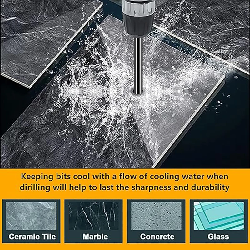 10 pezzi punta da trapano s 3-12mm Set di punte da trapano per piastrelle e vetro multiuso con gambo esagonale strumenti di perforazione in carburo di tungsteno