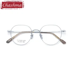 Ultra Light Glasses Titanium Round Men Design Prescription Eyeglasses Optical Lens Transparent Crystal Designer Frames Female