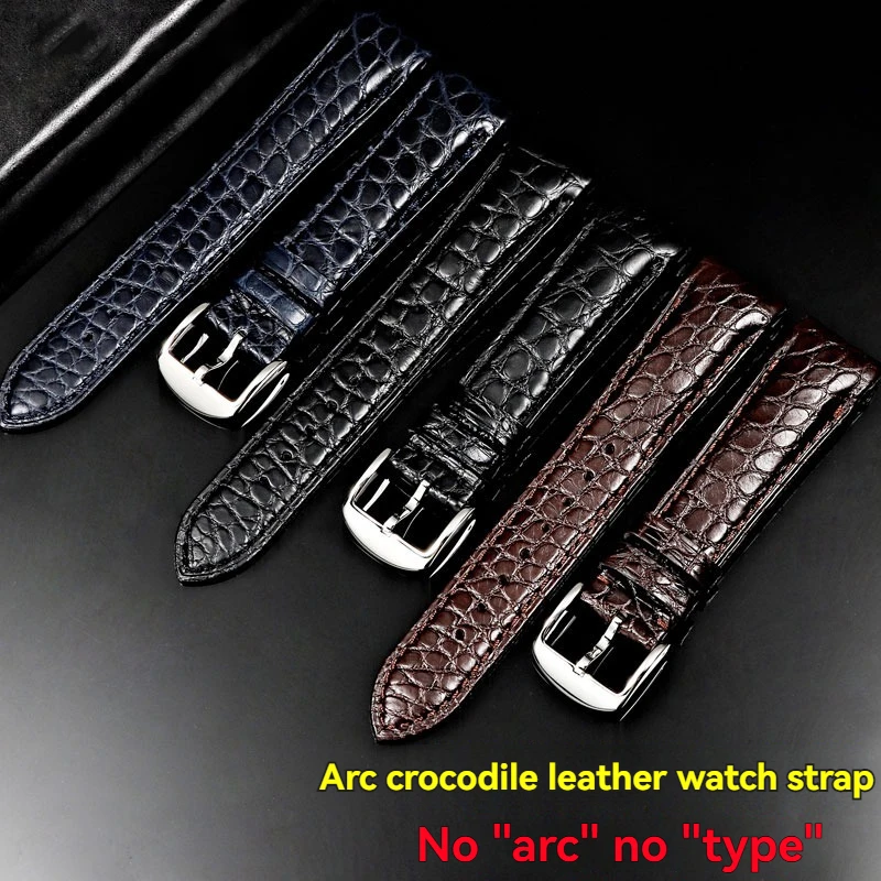 عالية الجودة منحني جلد التمساح حزام الساعات 20 مللي متر 22 مللي متر الرجال جلد البقر حزام ساعة اليد ل رولكس تيودور أوميغا المواطن ساعة اكسسوارات