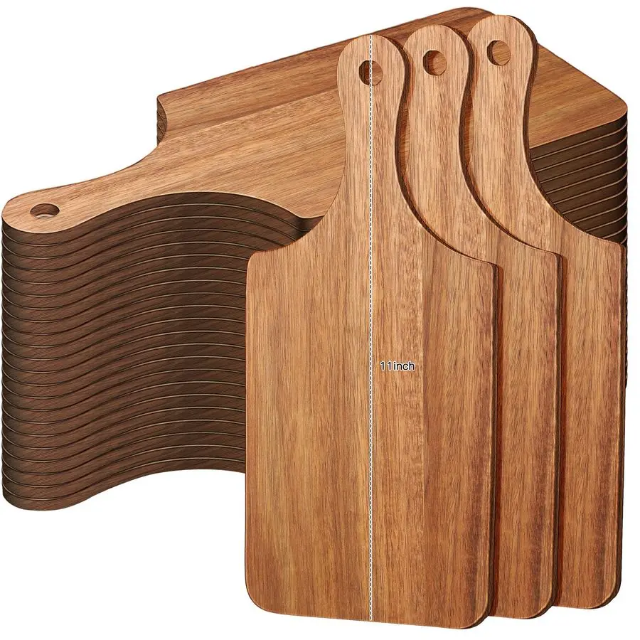 

24 Pcs Cutting Board Bulk 11 x 5 Inch Wood Chopping Board Blank Small Laser Engraving Mini Charcuterie Serving Boards for Weddin