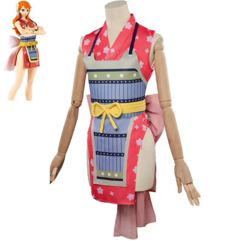 2025 novo anime nami cosplay traje wano kuni país japonês armadura quimono uniforme de combate peruca mulher sexy dia das bruxas natal ★ ★