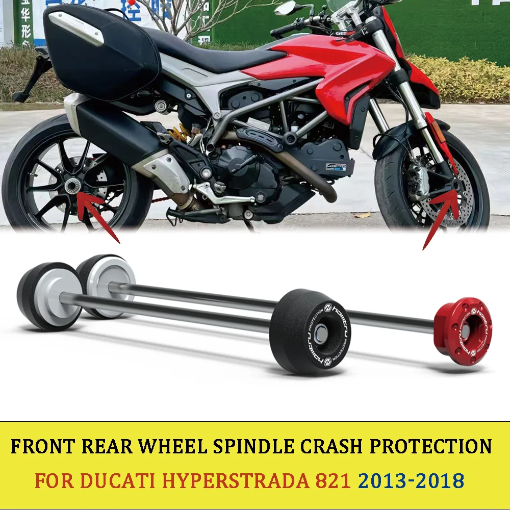 

Motorcycle Front & Rear Axle Fork Crash Sliders Wheel Protection Device For Ducati Hyperstrada 821 Hyperstrada 939 2013-2018