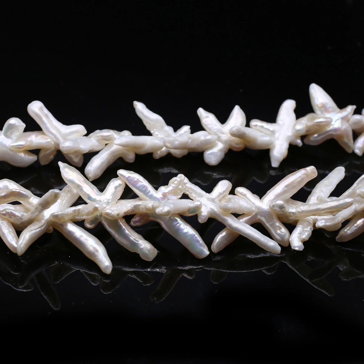 Natural Freshwater Pearl White Irregular Cross Baroque Women Gift for Jewelry Make DIY Necklace Bracelet Accessories 24x45mm