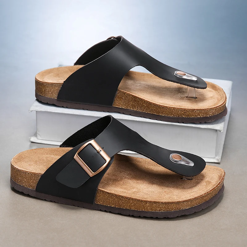 

Мужские и женские сабо, пробковые тапочки, мужские шлепанцы, сандалии-шлепанцы из микрофибры, кожаные сандалии без шнуровки, пляжная обувь, летняя повседневная обувь