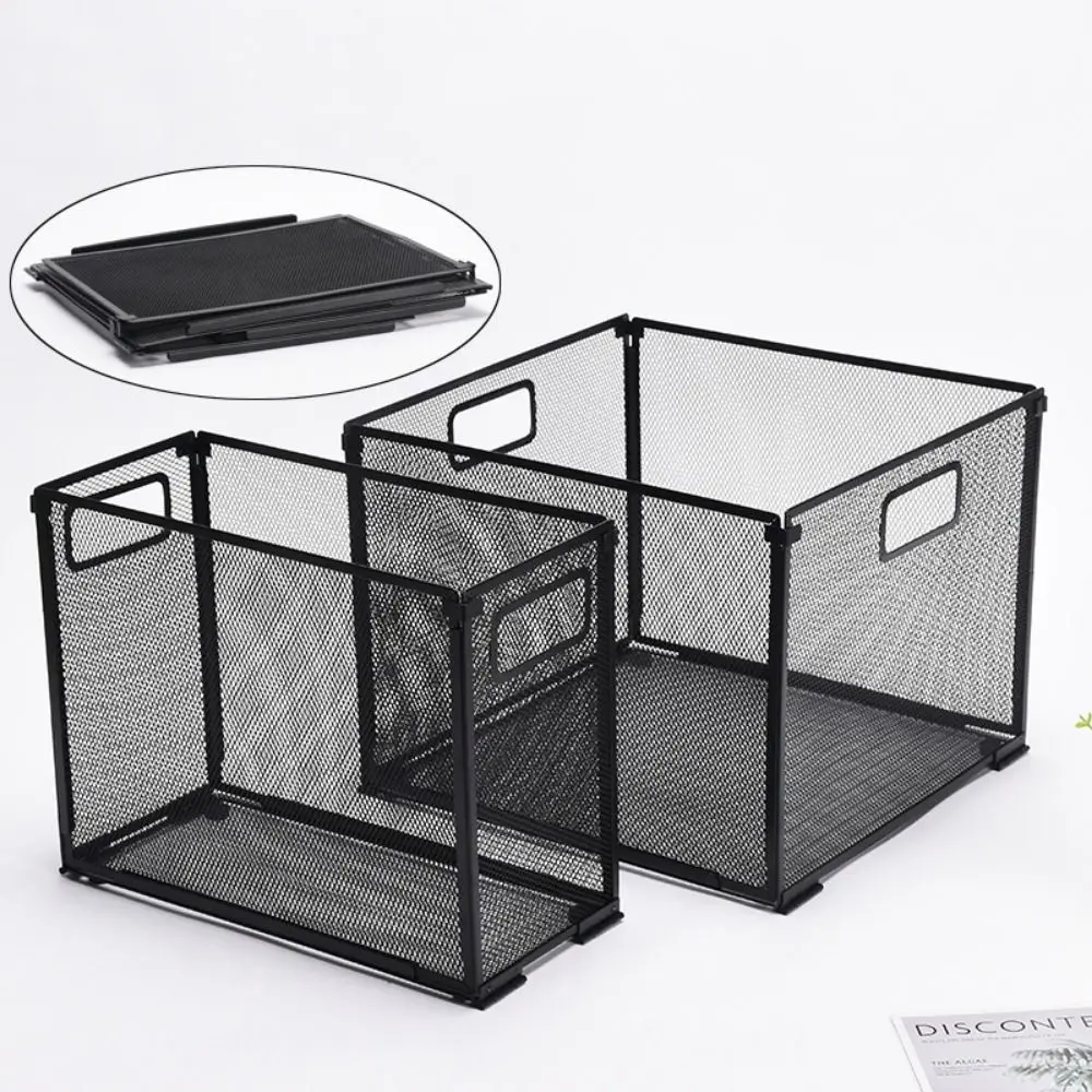 

Mesh Metal Hanging File Folder Organizer Folders Not Included Detachable Office Filing Crate Antislip Black Folder Storage Box