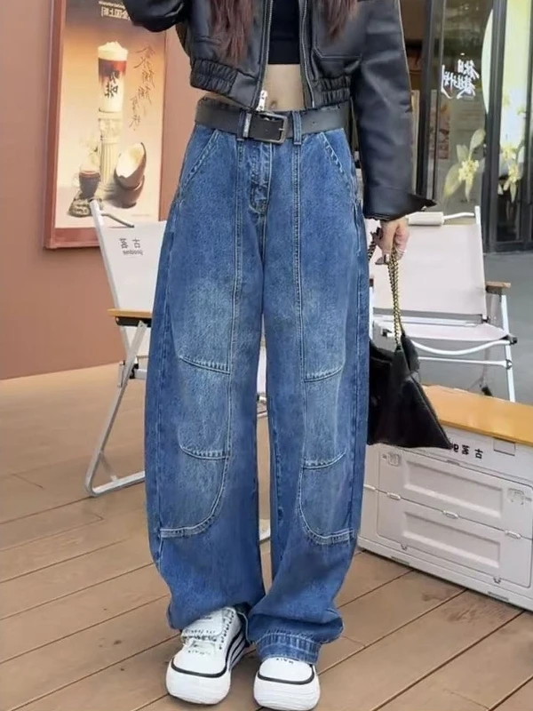 

plus Size Wide Leg Knife Jeans Women Loose Fit Straight Leg Jeans for Pear aped Body High Waist Commute Sle Jeans