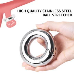 New Stainless Steel Cock Ring Metal Ball Stretcher Male Scrotal Pendant Cbt Toy Gay Adult Toys Weight Penis Restraint Lock Ring