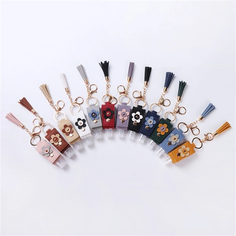 Refillable Cosmetic Container Keyring Holder Portable Squeeze Bottle for Shampoo