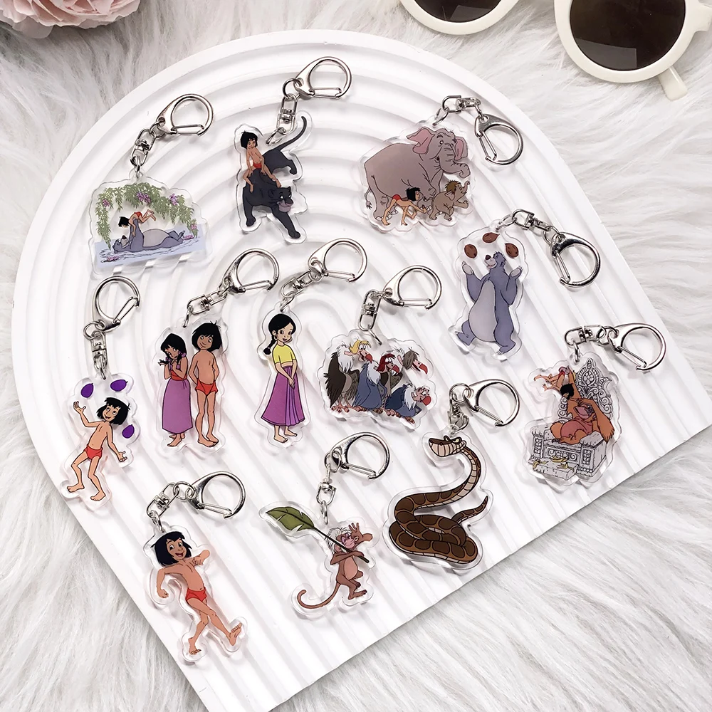 1/12 Piezas Llavero de Acrílico de Mowgli de Disney El Libro de la Selva, Accesorios Divertidos y Bonitos para Bolsos y Mochilas, para Fans y Amigos