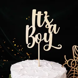 customized It’s A Girl or Boy Cake Topper wooden Cupcake Toppers for Gender Reveal 1st Birthday Baby Shower Party Decoration