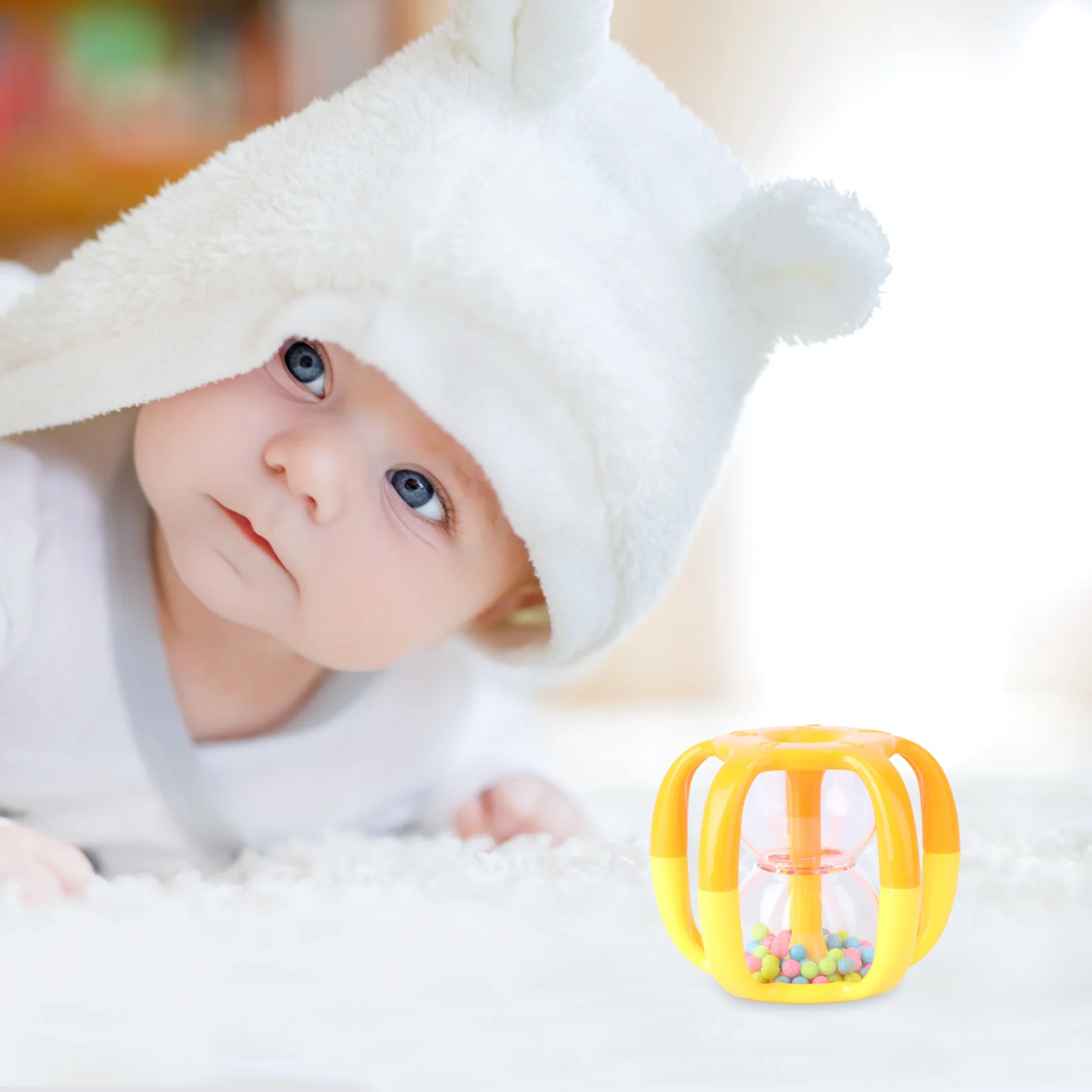 1개 아기 손벨 컬러풀 유아용 딸랑이 놀이용품 플라스틱 손 딸랑이 어린이 창의적 안전 장난감