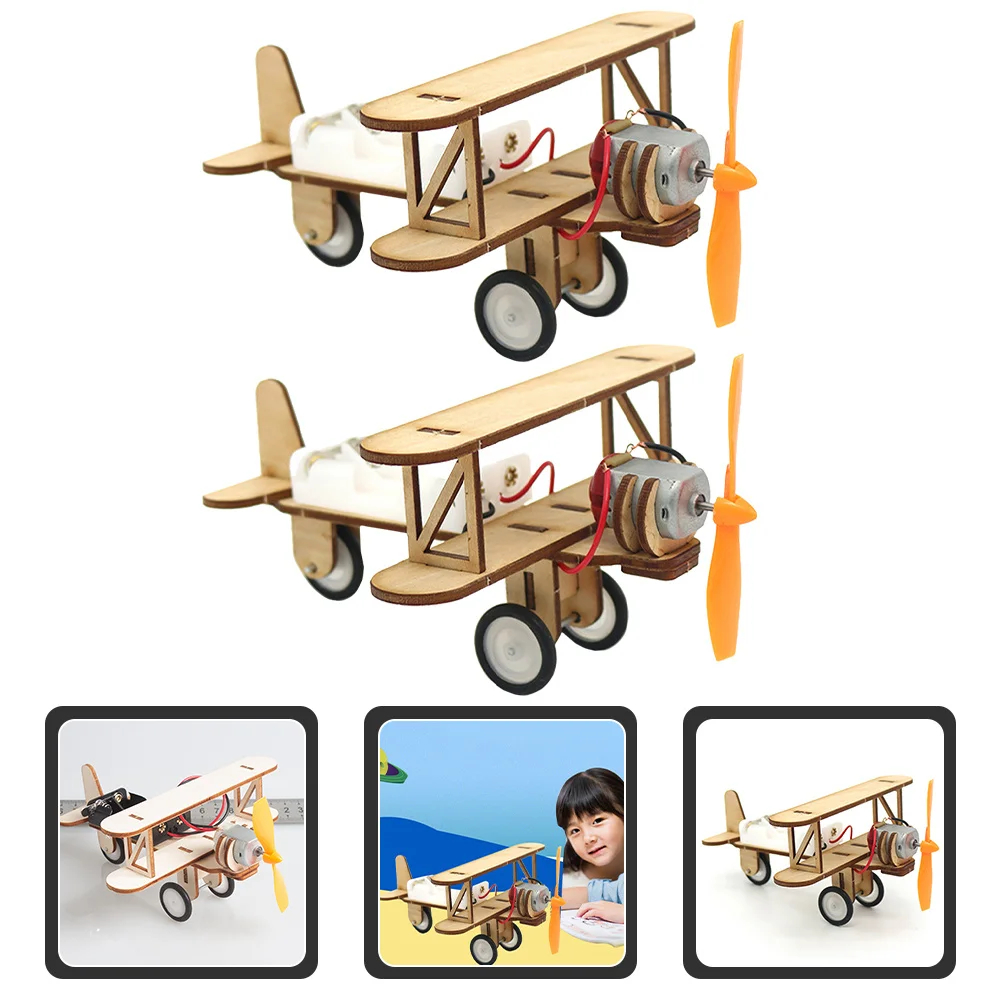 2 stücke Holz Diy Flugzeug Handgemachte Elektrische Für Kinder Montieren Puzzle Handwerk Holz Flugzeug Kits Haus Dekor Kits Erwachsene 3D