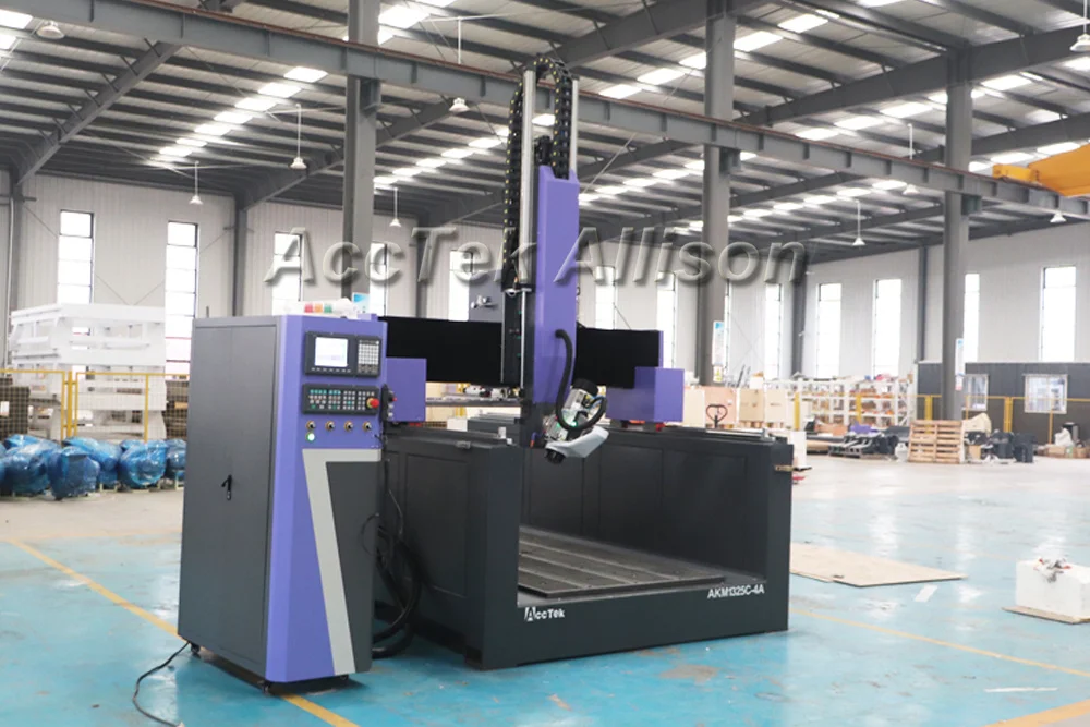 AccTek-enrutador CNC para tallado en madera, 4x8, 1325, 800mm, pórtico Atc, 4 ejes, enrutador de madera con husillo giratorio